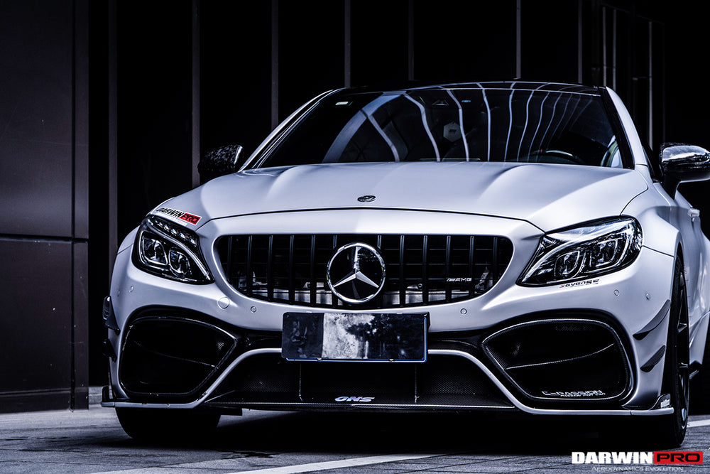 2015-2021 Mercedes Benz W205 C63 C63S AMG Coupe IMP Performance Partial Carbon Fiber Front Bumper With Grille & Canards - DarwinPRO Aerodynamics