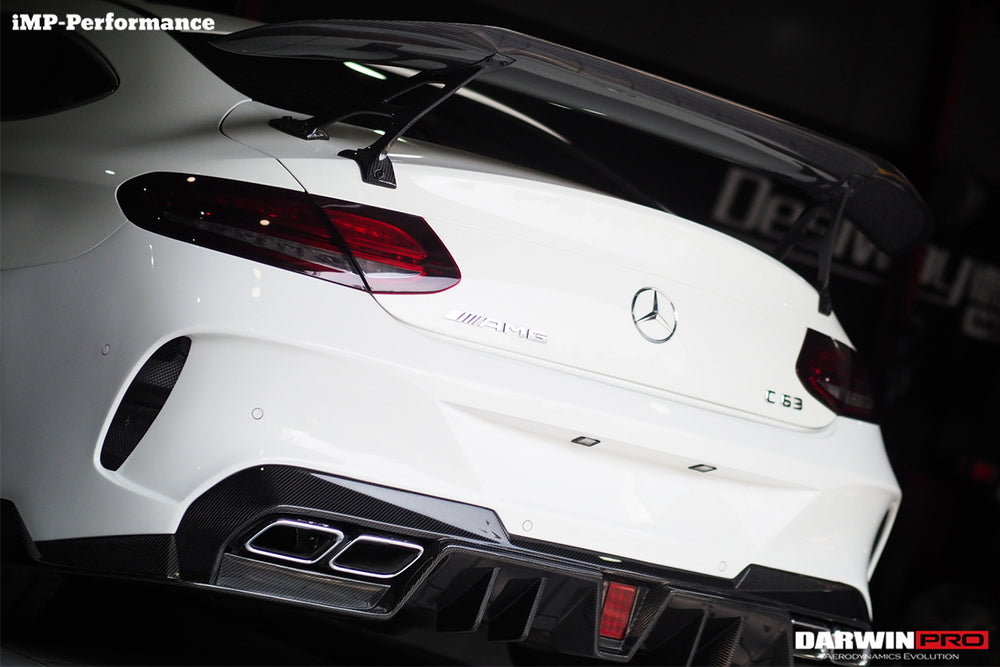 2015-2018 Mercedes Benz C-Class Coupe IMP Performance Partial Carbon Fiber Rear Bumper - DarwinPRO Aerodynamics