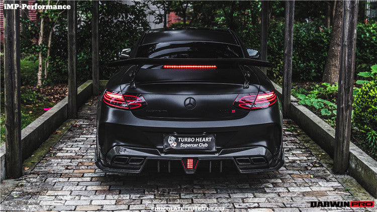 2015-2018 Mercedes Benz C-Class Coupe IMP Performance Partial Carbon Fiber Rear Bumper - DarwinPRO Aerodynamics