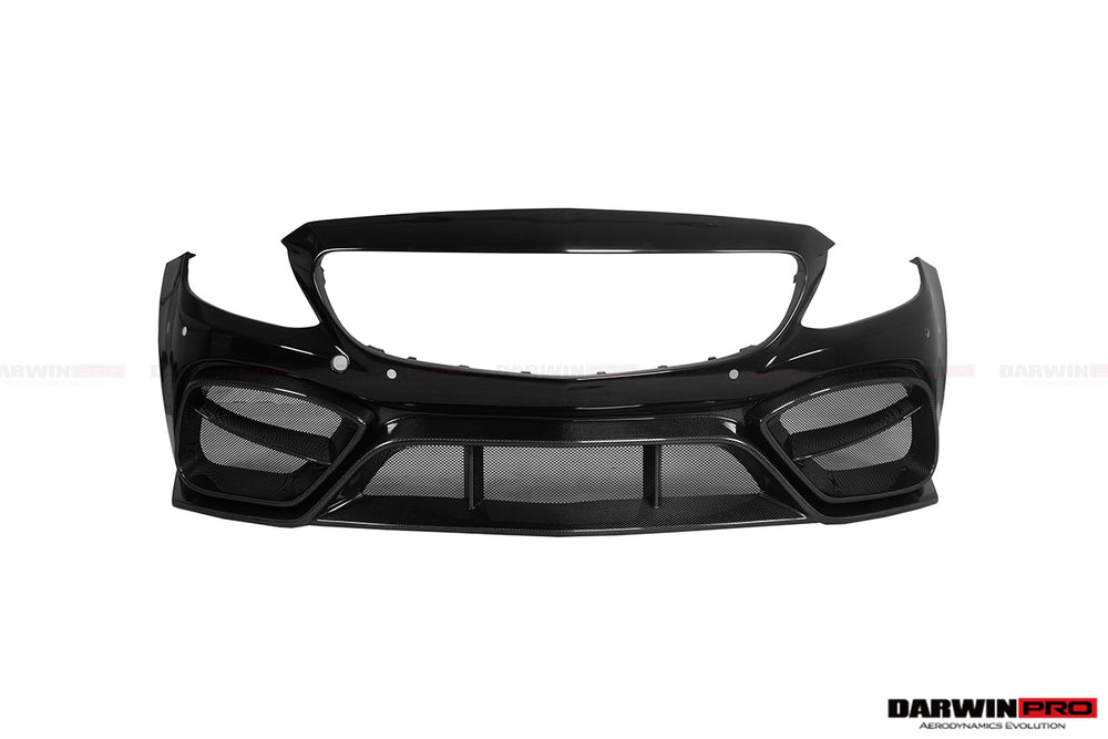 2015-2021 Mercedes Benz W205 C63 C63S AMG Coupe IMP Performance Partial Carbon Fiber Front Bumper With Grille & Canards - DarwinPRO Aerodynamics