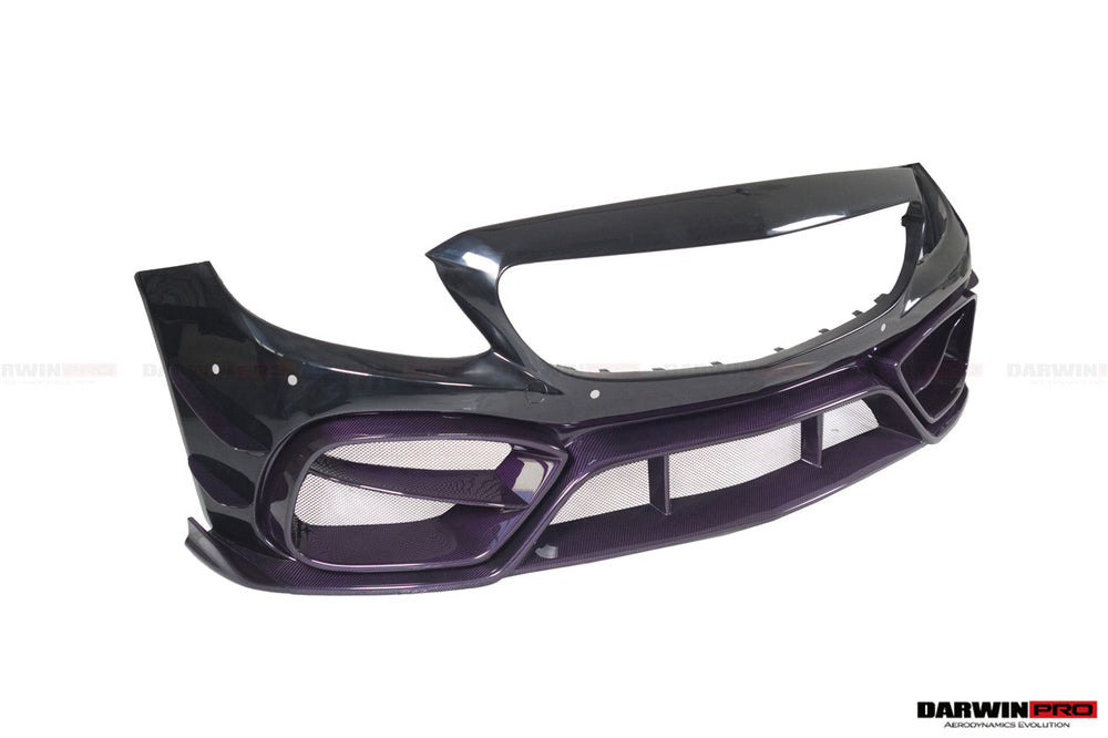 Parachoques delantero de fibra de carbono parcial con alerones IMP Performance para Mercedes Benz W205 C63 C63S AMG Coupe 2015-2021