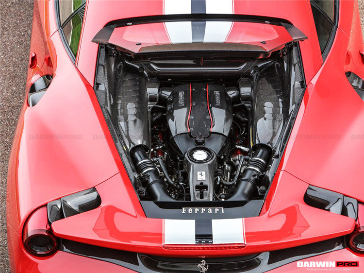 2015-2020 Ferrari 488 Autoclave Carbon Fiber Engine Cover Replacement ...