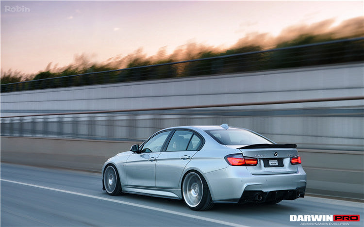 2013-2019 BMW 3 Series F30 F35 M-Tech GV Carbon Fiber Rear Lip with Diffuser & Caps - DarwinPRO Aerodynamics