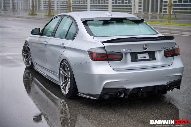 2013-2019 BMW 3 Series F30 F35 M-Tech GV Carbon Fiber Rear Lip with Diffuser & Caps - DarwinPRO Aerodynamics