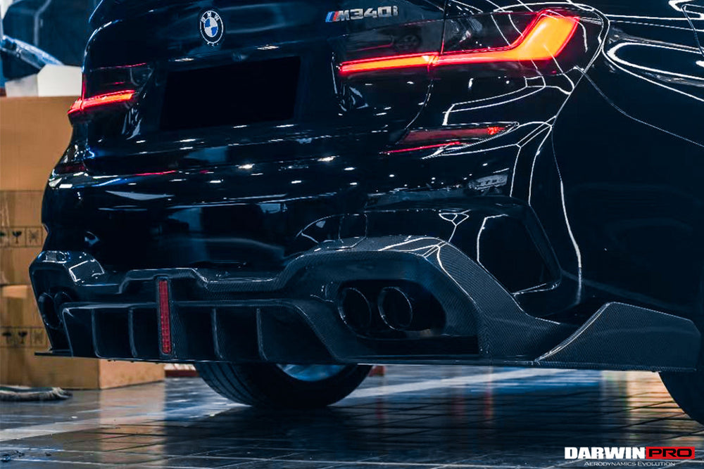 Difusor trasero de fibra de carbono estilo BKSS para BMW Serie 3 G20 y G28 2019-2022 (con 4 puntas de escape)