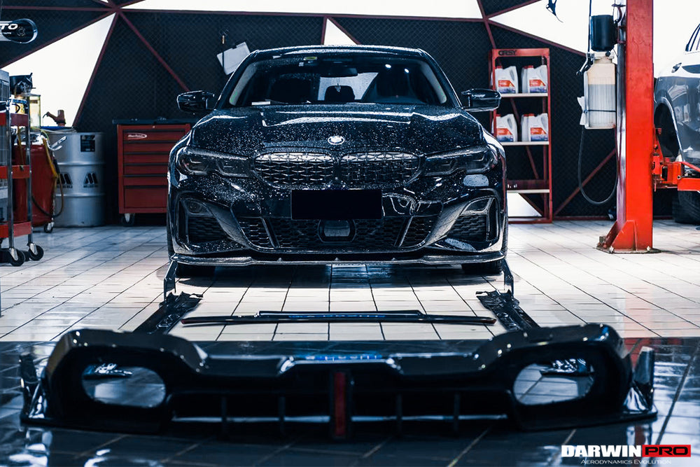 Difusor trasero de fibra de carbono estilo BKSS para BMW Serie 3 G20 y G28 2019-2022 (con 4 puntas de escape)