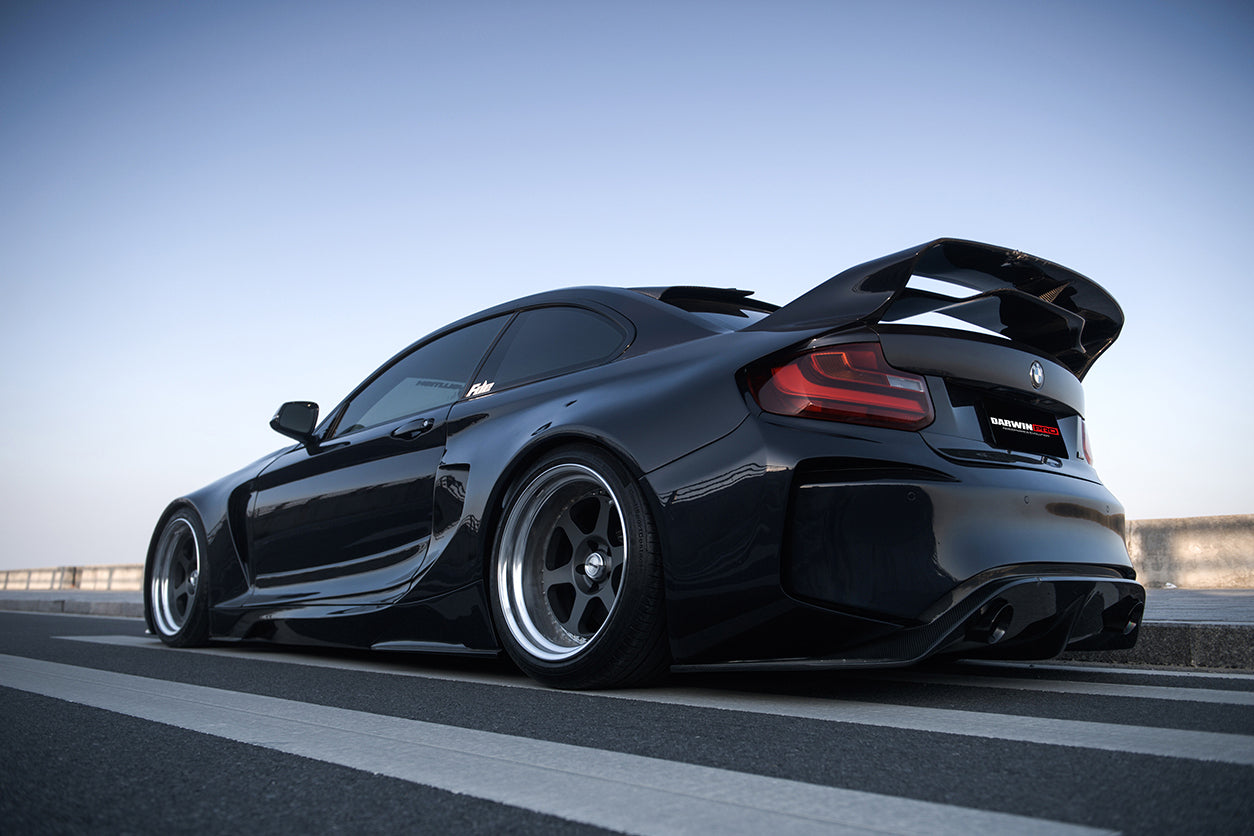 thumbnail image 2 of Carbon Fiber Style Rear Trunk Spoiler For BMW 2 Series F22 Coupe & M2 F87 (2014-2020) – MagicKit Adhesive Lip 2 of 5