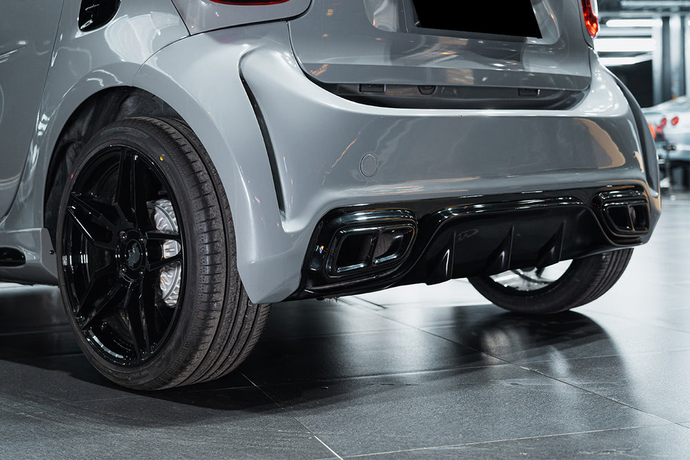 Parachoques trasero parcial de fibra de carbono estilo Smart Fortwo 453 BKSS 2016-2020