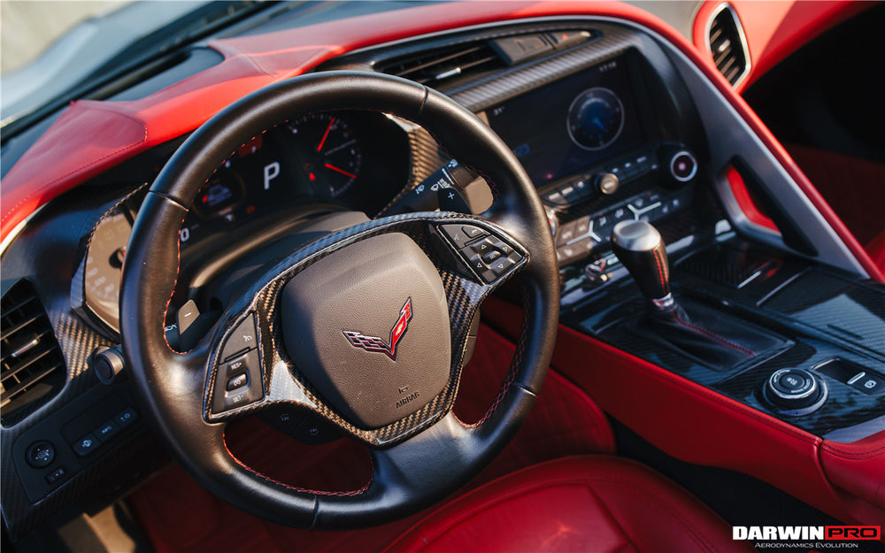 2013-2019 Corvette C7 Z06 Grandsport Dry Carbon Fiber Interior Cup Holder Cover Panel Trim