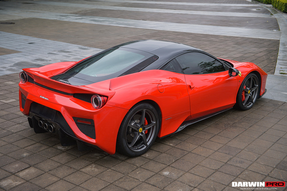 DarwinPRO 2010-2015 Ferrari 458 Coupe BKSS Style Partial Carbon Fiber Rear Bumper And Carbon Fiber Trunk With Tail Light Cover - DarwinPRO Aerodynamics