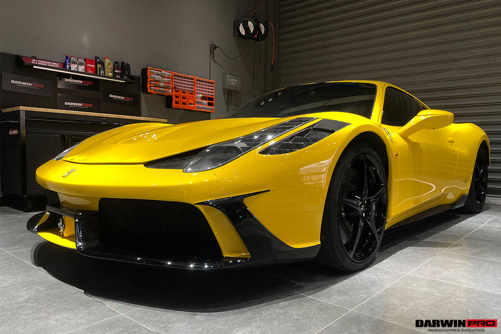 2010-2015 Ferrari 458 Coupe    Spider Speciale Style Carbon Fiber Side Skirts Canards - DarwinPRO Aerodynamics