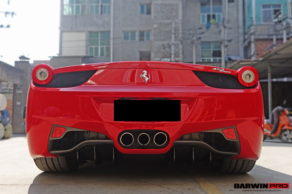 2010-2015 Ferrari 458 Coupe Spider Carbon Fiber Rear Diffuser - DarwinPRO Aerodynamics