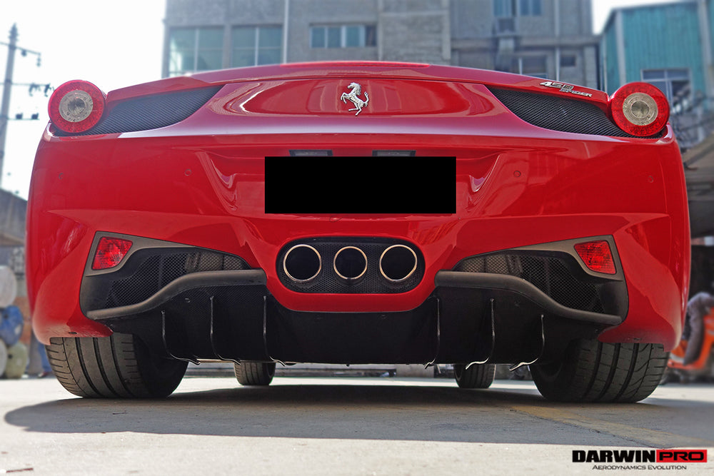 2010-2015 Ferrari 458 Coupe Spider Carbon Fiber Rear Diffuser - DarwinPRO Aerodynamics