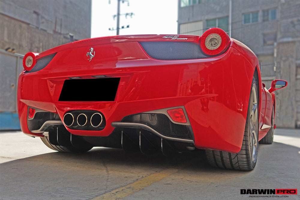 2010-2015 Ferrari 458 Coupe Spider Carbon Fiber Rear Diffuser - DarwinPRO Aerodynamics
