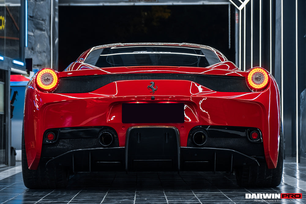 DarwinPRO 2013-2015 Ferrari 458 Speciale Rear Bumper with Diffuser with Lights - DarwinPRO Aerodynamics