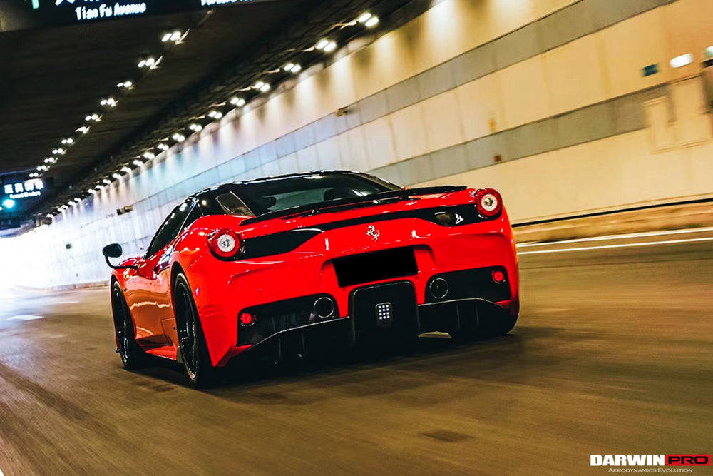 DarwinPRO 2013-2015 Ferrari 458 Speciale Rear Bumper with Diffuser with Lights - DarwinPRO Aerodynamics