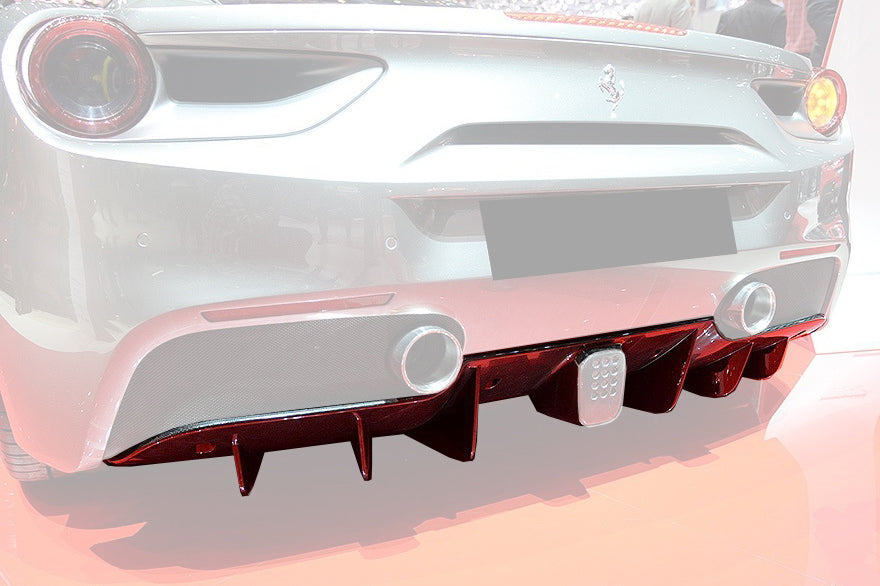 2015-2020 Ferrari 488 GTB & Spider Carbon Fiber Rear Diffuser