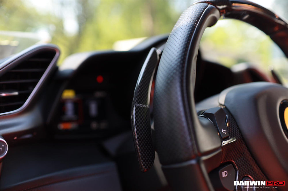 2015-2020 Ferrari 488 GTB & Spider Dry Carbon Fiber Paddles Shift - DarwinPRO Aerodynamics