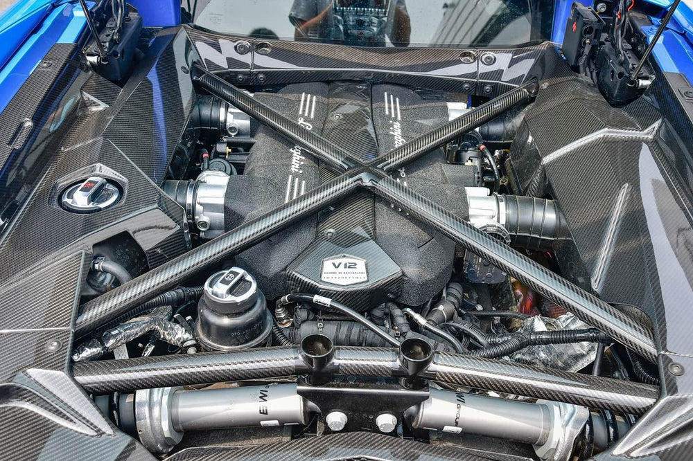 2011-2016 Lamborghini Aventador LP700 Coupe Carbon Fiber Engine Bay Cover Interior Replacement - DarwinPRO Aerodynamics