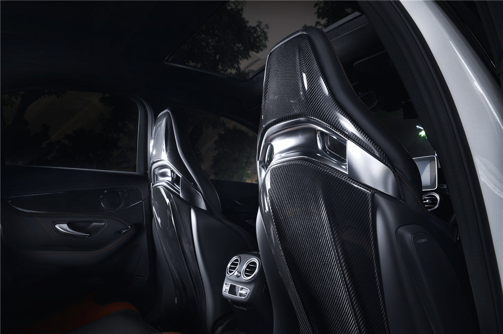 2015-2018 Mercedes Benz C63 S CLA45 AMG Sedan Carbon Fiber Seat-back Cover - DarwinPRO Aerodynamics