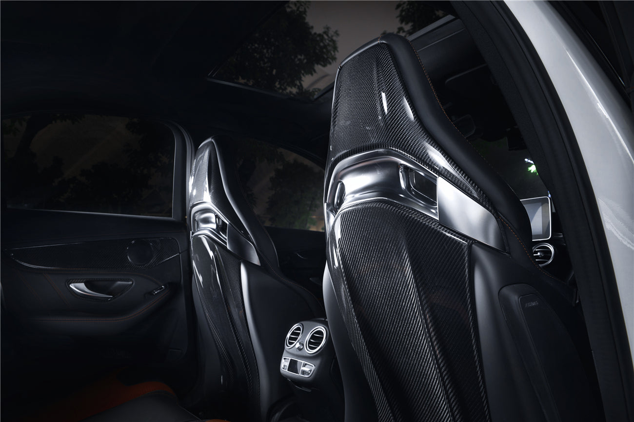 2015-2018 Mercedes Benz C63 S CLA45 AMG Sedan Carbon Fiber Seat-back Cover - DarwinPRO Aerodynamics