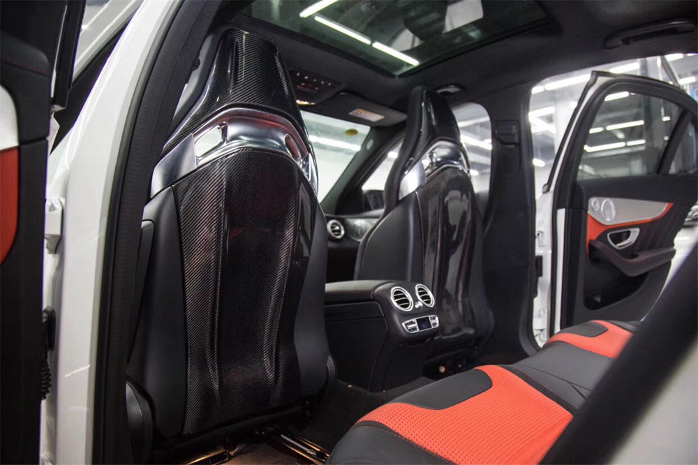 2015-2018 Mercedes Benz C63 S CLA45 AMG Sedan Carbon Fiber Seat-back Cover - DarwinPRO Aerodynamics