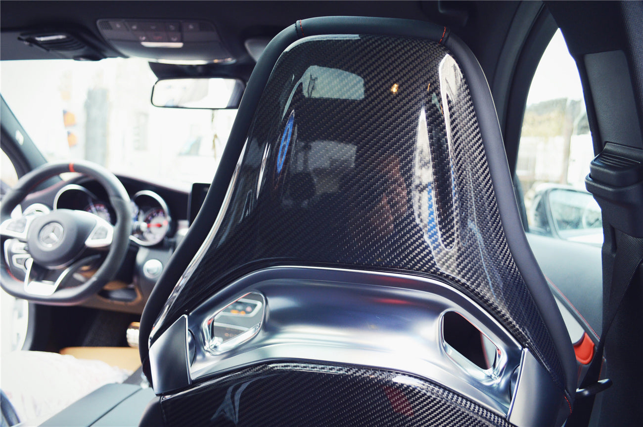 2015-2018 Mercedes Benz C63 S CLA45 AMG Sedan Carbon Fiber Seat-back Cover - DarwinPRO Aerodynamics