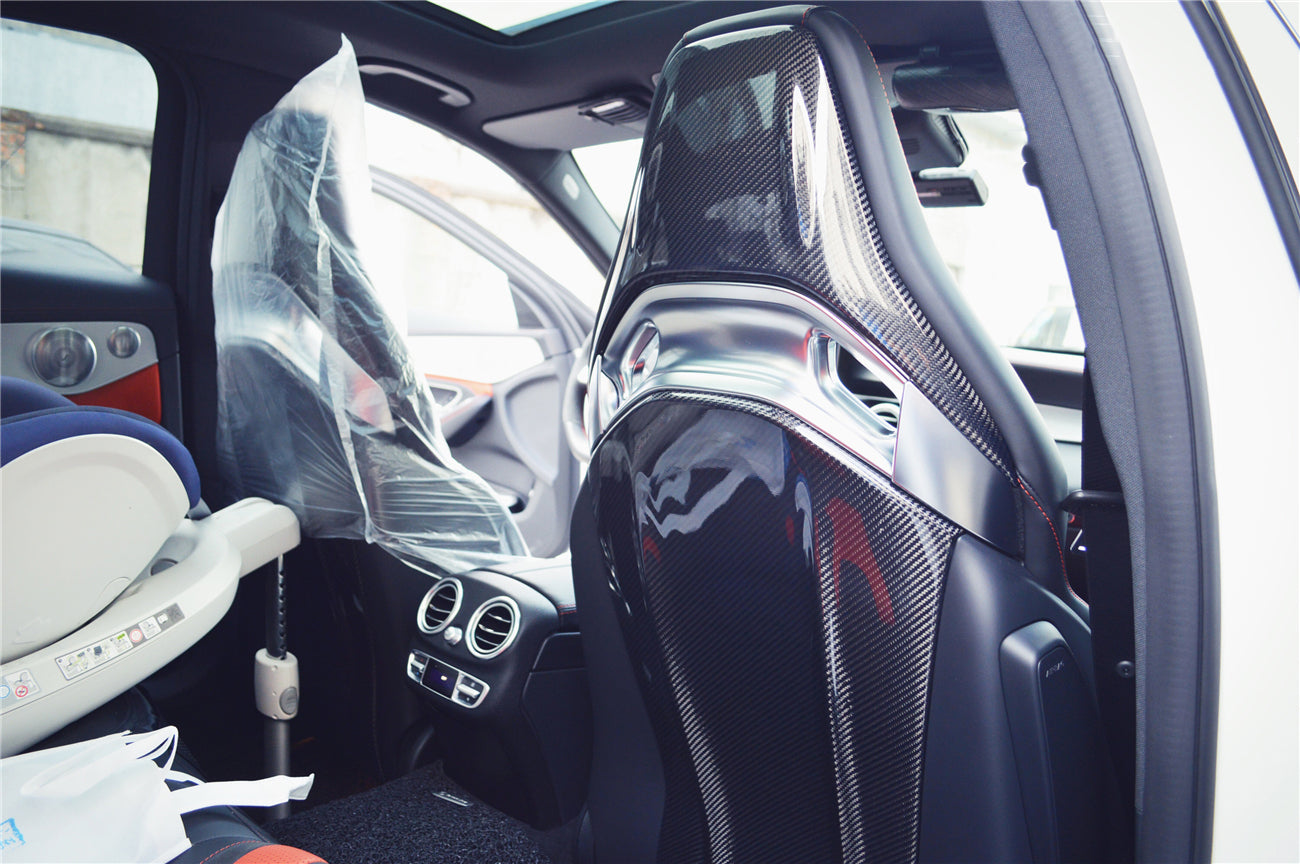 2015-2018 Mercedes Benz C63 S CLA45 AMG Sedan Carbon Fiber Seat-back Cover - DarwinPRO Aerodynamics
