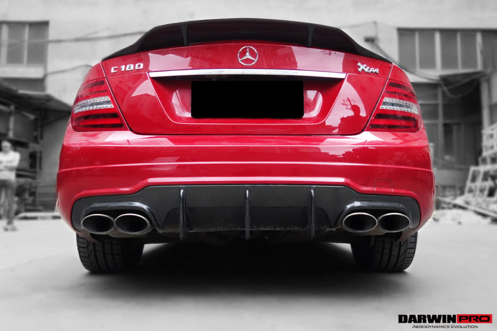2012-2014 Mercedes Benz W204 C Class & C63 AMG Carbon Fiber Rear Lip Diffuser