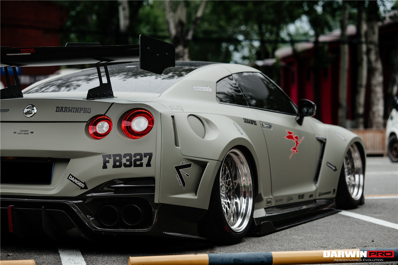 DarwinPRO 2008-2023 Nissan GTR R35 CBA DBA EBA BKSSII Style Rear Bumper with Diffuser Undertray And LED Light - DarwinPRO Aerodynamics