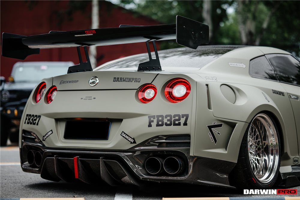 DarwinPRO 2008-2023 Nissan GTR R35 CBA DBA EBA BKSSII Style Rear Bumper with Diffuser Undertray And LED Light - DarwinPRO Aerodynamics
