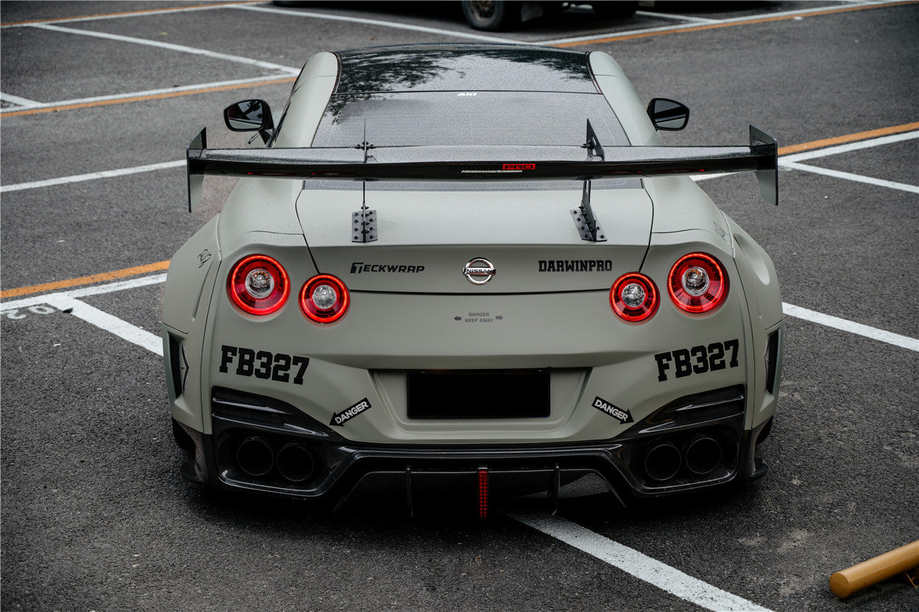 DarwinPRO 2008-2023 Nissan GTR R35 CBA DBA EBA BKSSII Style Rear Bumper with Diffuser Undertray And LED Light - DarwinPRO Aerodynamics