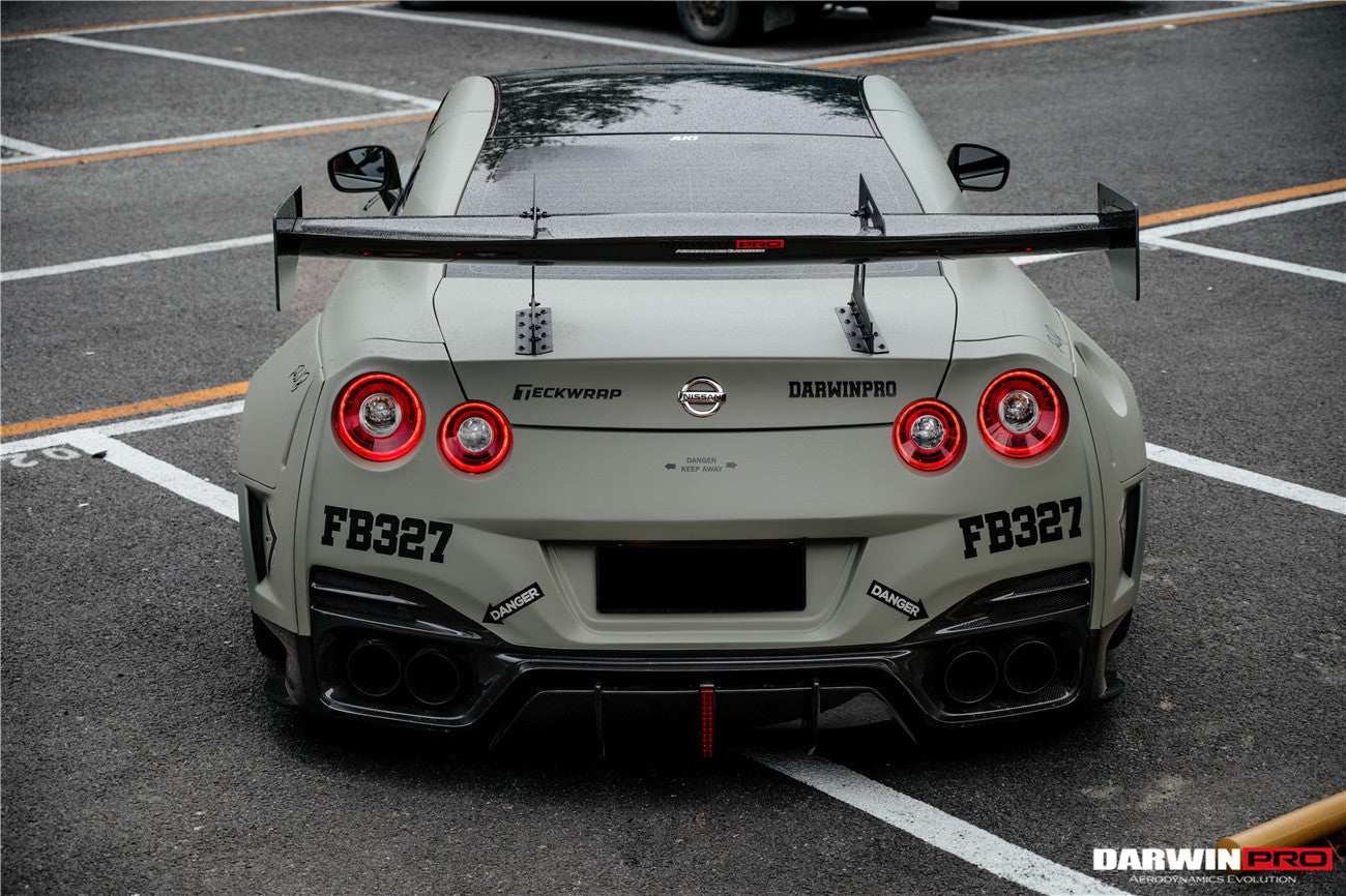 DarwinPRO 2008-2023 Nissan GTR R35 CBA DBA EBA BKSSII Style Rear Bumper with Diffuser Undertray And LED Light - DarwinPRO Aerodynamics