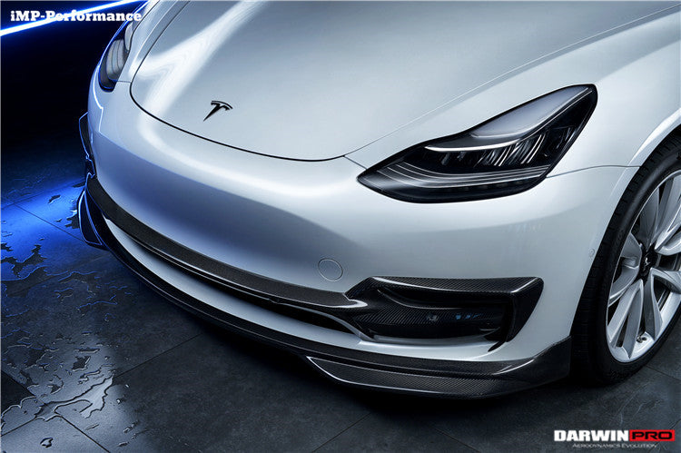 2017-2023 Tesla Model 3 IMP Performance Carbon Fiber Middle Front Lip - DarwinPRO Aerodynamics