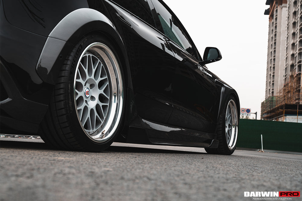 2017-2023 Tesla Model 3 IMP Performance Carbon Fiber Side Skirts With Under Board