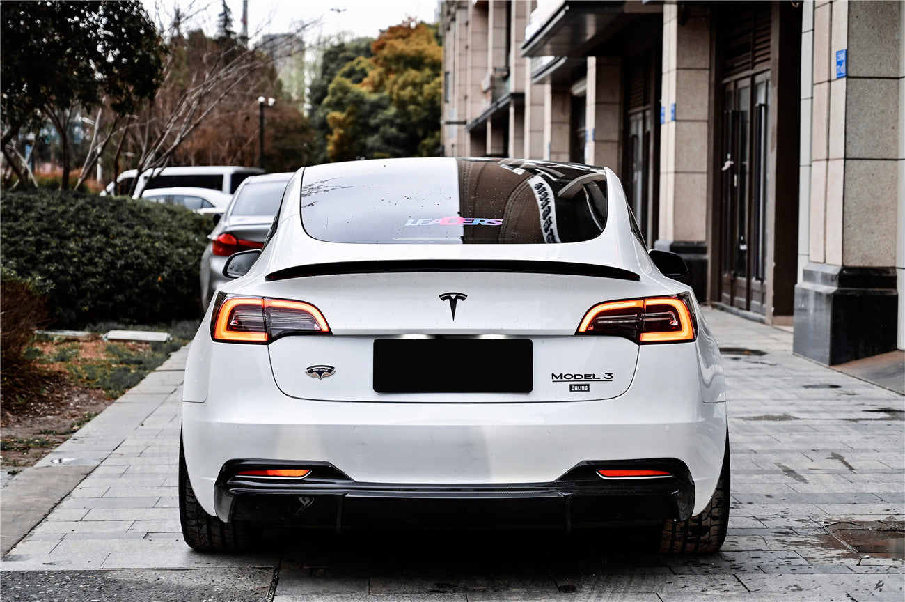 Model 3 Rear Lip 2017-2023 Tesla Model 3 IMP Performance Carbon Fiber Rear Lip