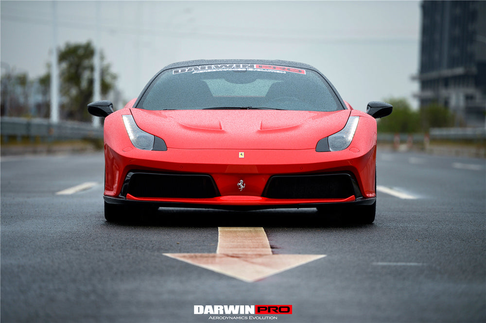 DarwinPRO 2010-2015 Ferrari 458 Coupe & Spyder BKSS Style Carbon Fiber Hood and Partial Carbon Fiber Front bumper - DarwinPRO Aerodynamics