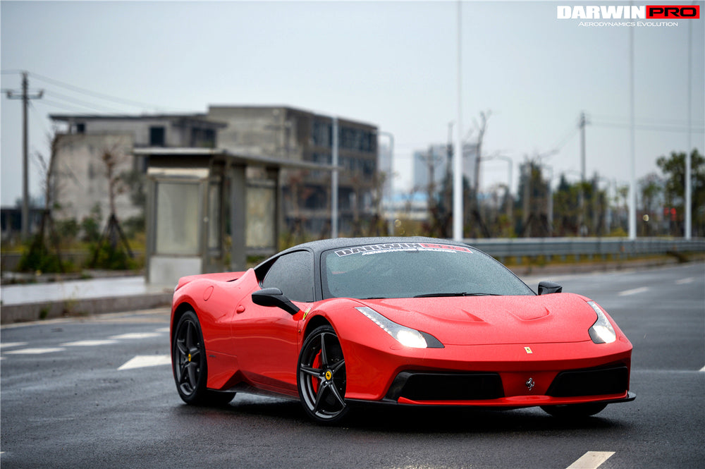 DarwinPRO 2010-2015 Ferrari 458 Coupe & Spyder BKSS Style Carbon Fiber Hood and Partial Carbon Fiber Front bumper - DarwinPRO Aerodynamics