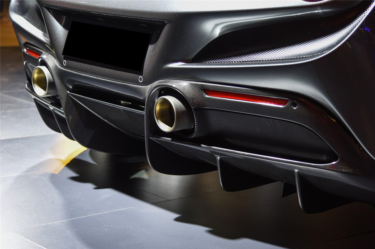 Ferrari Rear Defuser 2019-2024 Ferrari F8 OEM Style Dry Carbon Fiber Rear Diffuser Lip