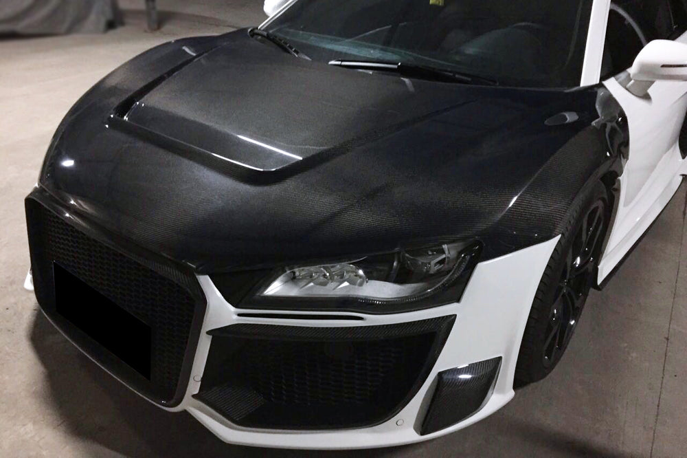 2006-2015 Audi R8 Coupe & Spyder P Style Carbon Fiber Hood