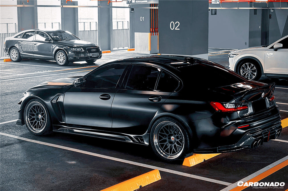 2021-UP BMW M3 G80 Sedan Only CS Style Dry Double Carbon Fiber Trunk - Carbonado