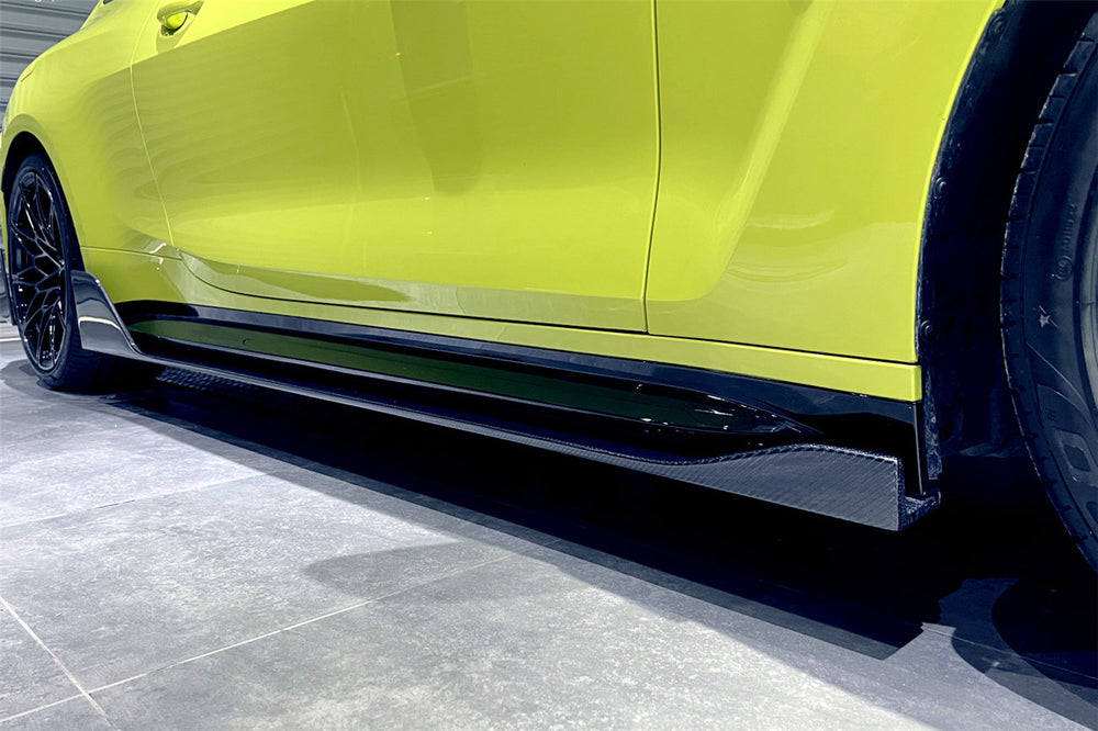 Faldones laterales de fibra de carbono estilo BKSS para BMW M4 G82/G83 2021 en adelante