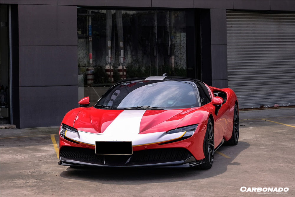 Faldón delantero de fibra de carbono para autoclave estilo OE Ferrari SF90 Stradale 2020 en adelante