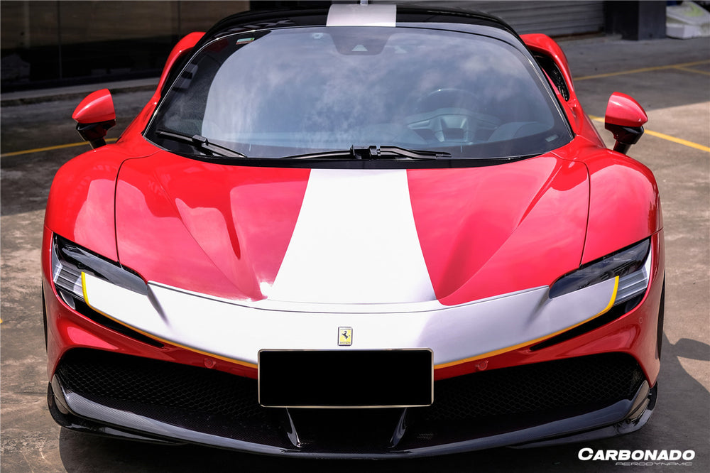 Faldón delantero de fibra de carbono para autoclave estilo OE Ferrari SF90 Stradale 2020 en adelante