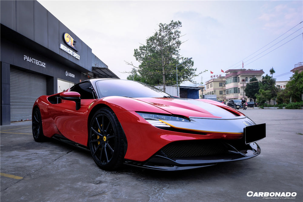 Faldones laterales de fibra de carbono para autoclave estilo OE Ferrari SF90 Stradale 2020 en adelante