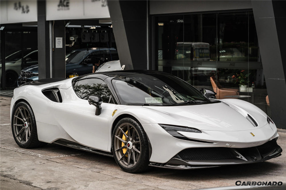 Faldón delantero de fibra de carbono para autoclave estilo OE Ferrari SF90 Stradale 2020 en adelante