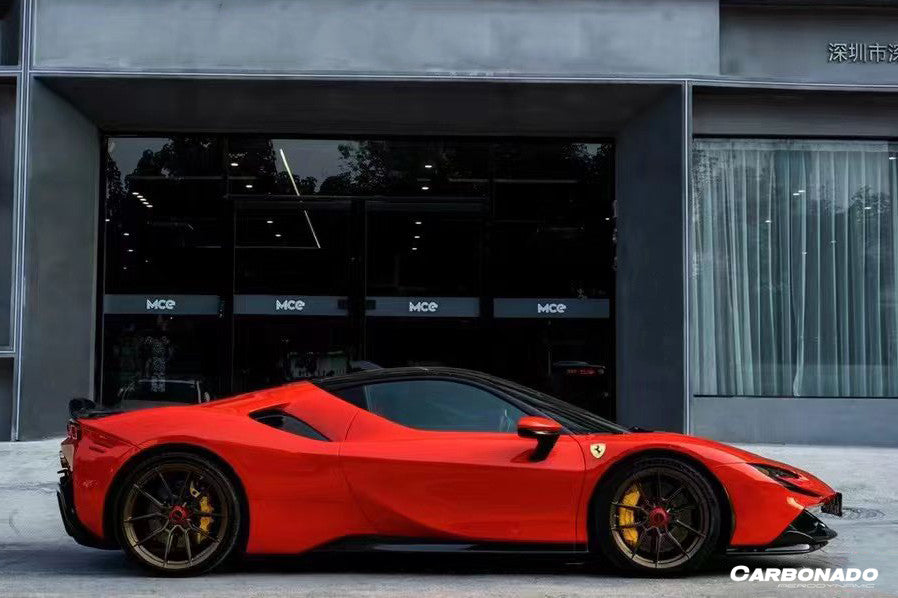 Faldones laterales de fibra de carbono para autoclave estilo OE Ferrari SF90 Stradale 2020 en adelante