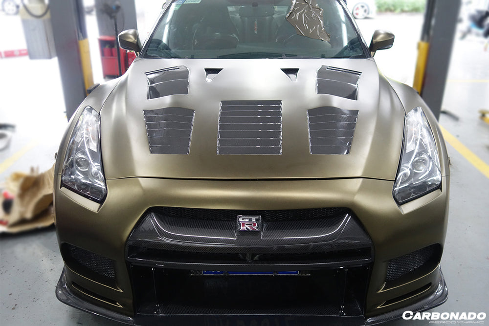 2009-2016 Nissan GTR R35 CBA & DBA TP-2 Style Carbon Fiber Hood - Carbonado