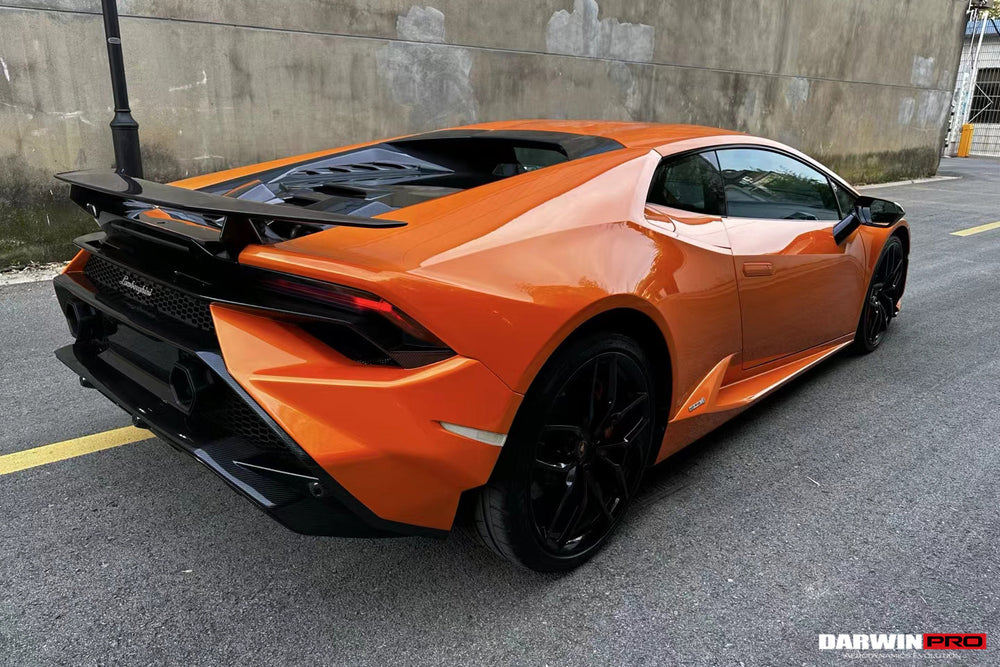 2015-2025 Lamborghini Huracan LP610 & LP580 & EVO Coupe Convert Tecnica Style Dry Carbon Fiber Rear Engine Hood - DarwinPRO Aerodynamics