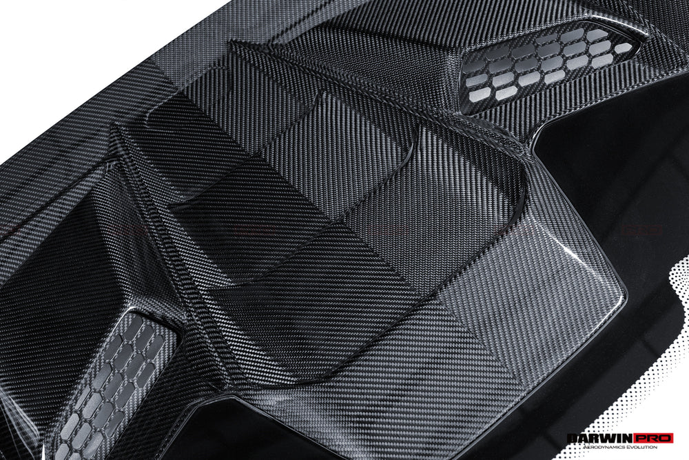 2015-2025 Lamborghini Huracan LP610 & LP580 & EVO Coupe Convert Tecnica Style Dry Carbon Fiber Rear Engine Hood